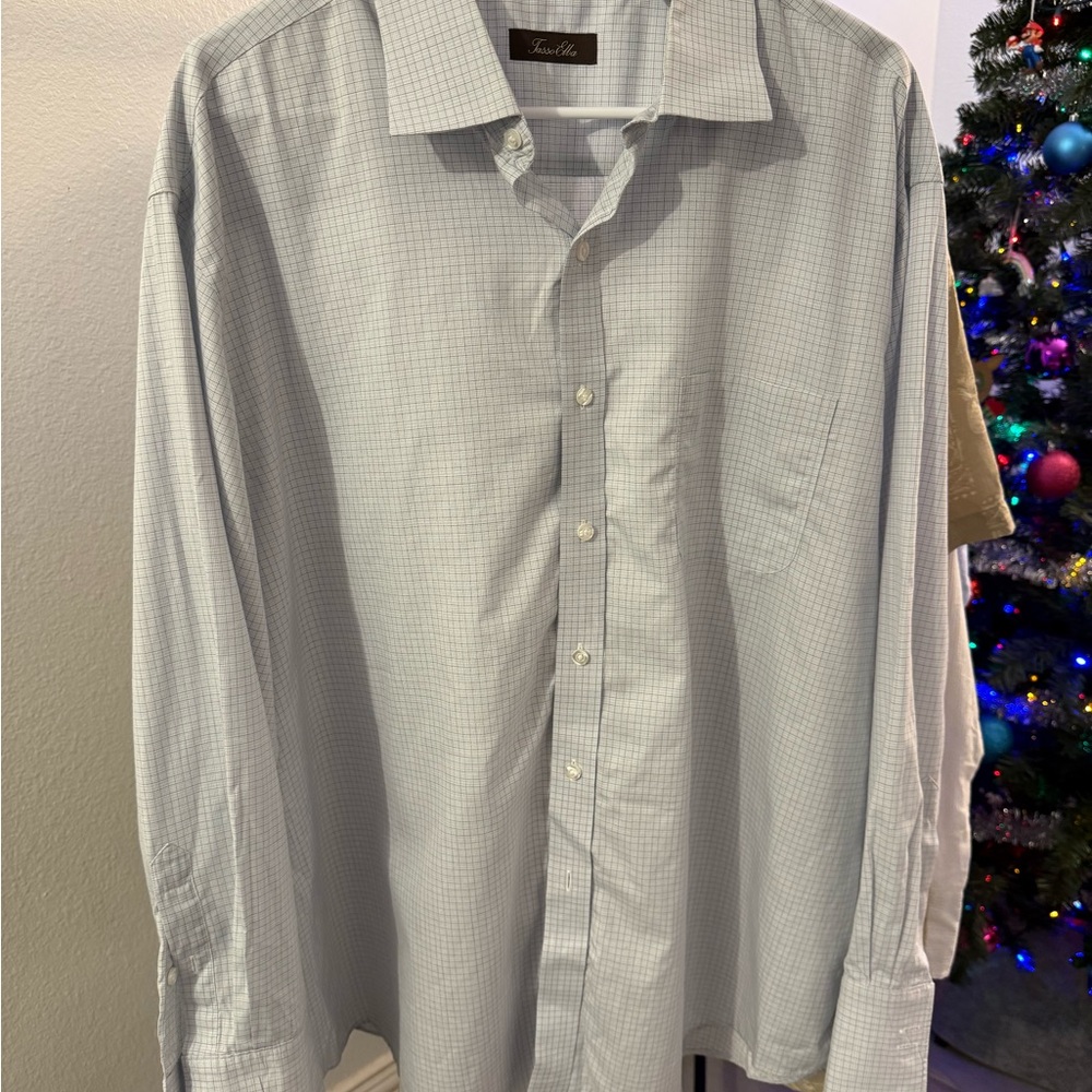 Tasso Elba Light Gray Casual Button Down Shirt